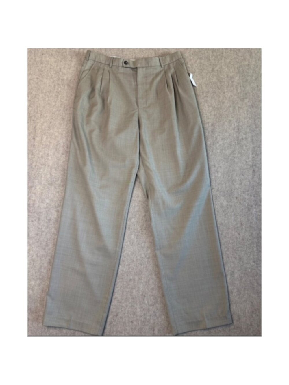 NWT Ronny Kobo Sobrano Pleated Pant Womens 12 Taupe Wool Blend Straight Leg Work